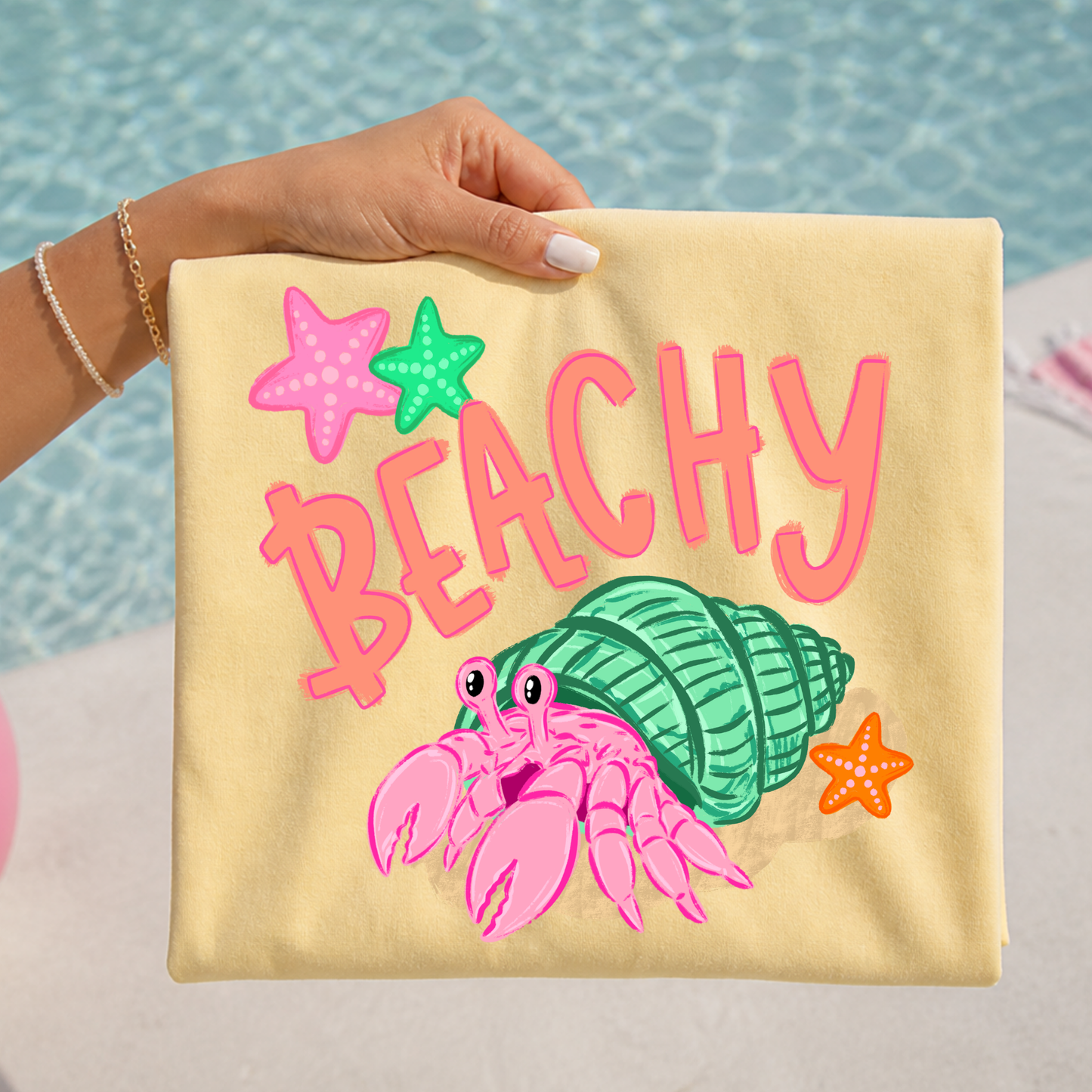Beachy Crab Full Color DTF Transfer