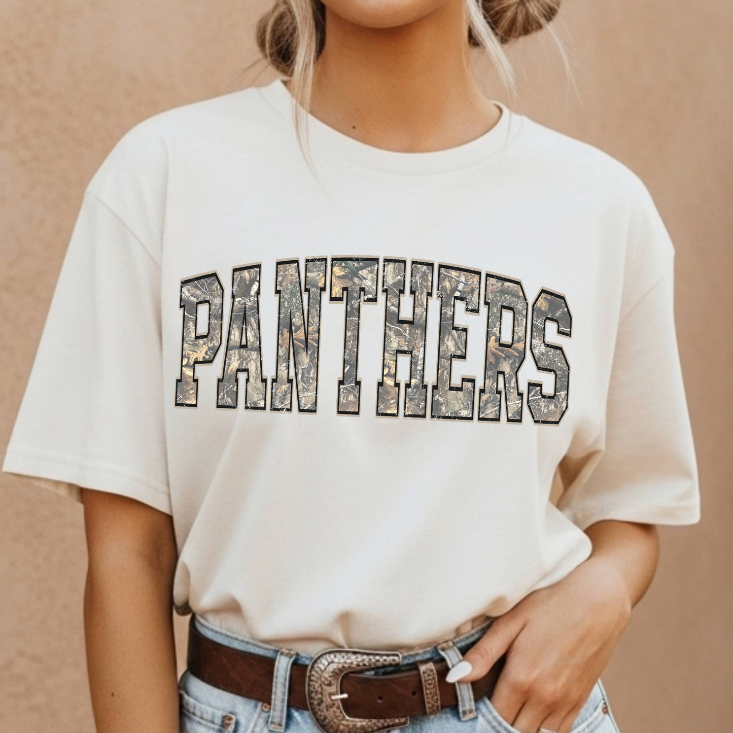 Camo Panthers Full Color DTF Transfer