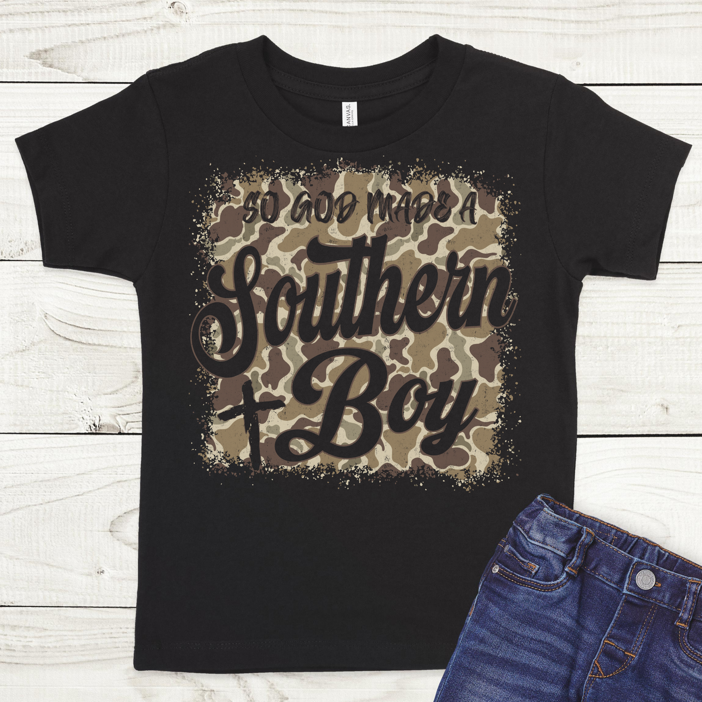 So God Made A Southern Boy (Camo) Full Color DTF Transfer