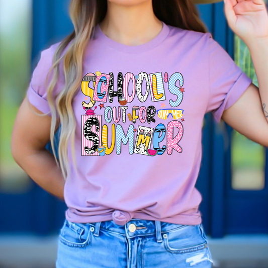 School's Out For Summer Full Color DTF Transfer