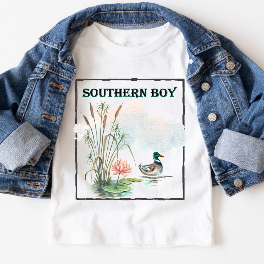 Southern Boy Duck & Pond Full Color DTF Transfer