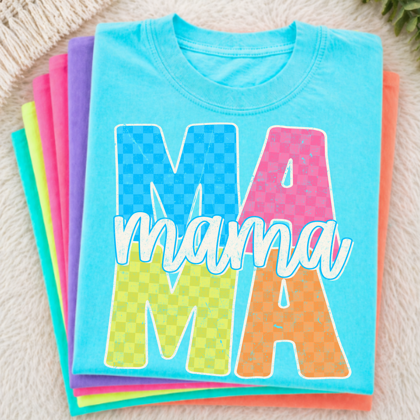 Stacked Colorful Mama Full Color DTF Transfer