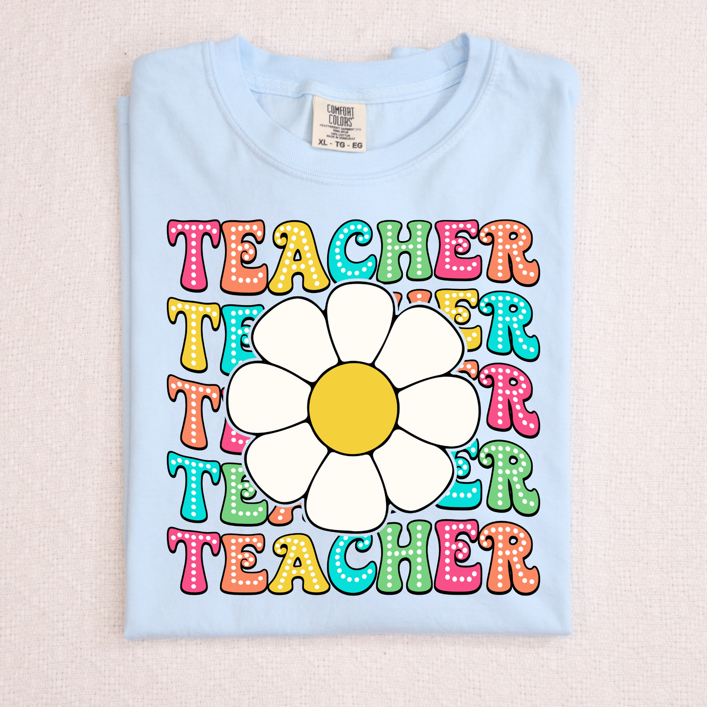 Teacher (Repeat) w/Flower Middle Full Color DTF Transfer