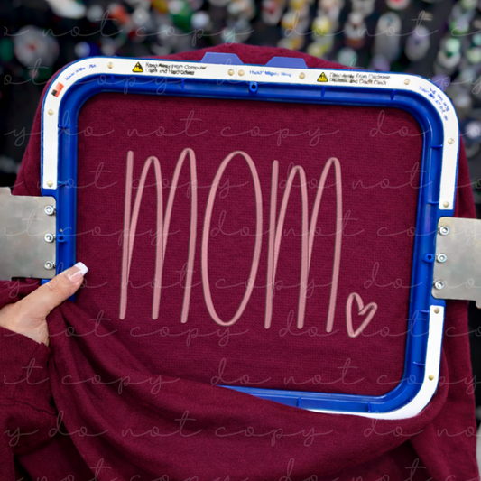 Mom (Hand Lettered) Embroidered Sweatshirt/T-Shirt