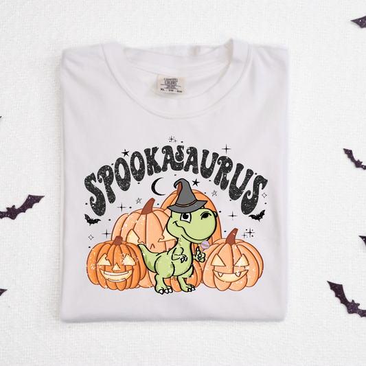 Spookasaurus (Dino w/Pumpkins) Full Color DTF Transfer