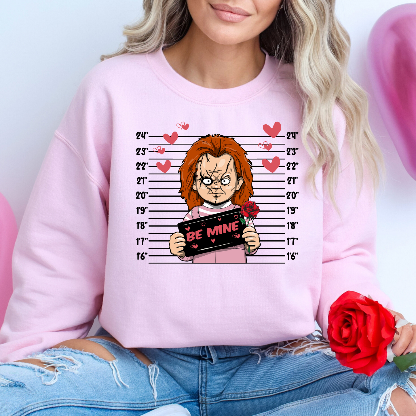 Chucky Valentines Mug Shot Full Color DTF Transfer