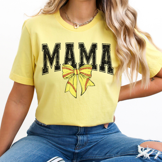 Softball Bow Mama Full Color DTF Transfer