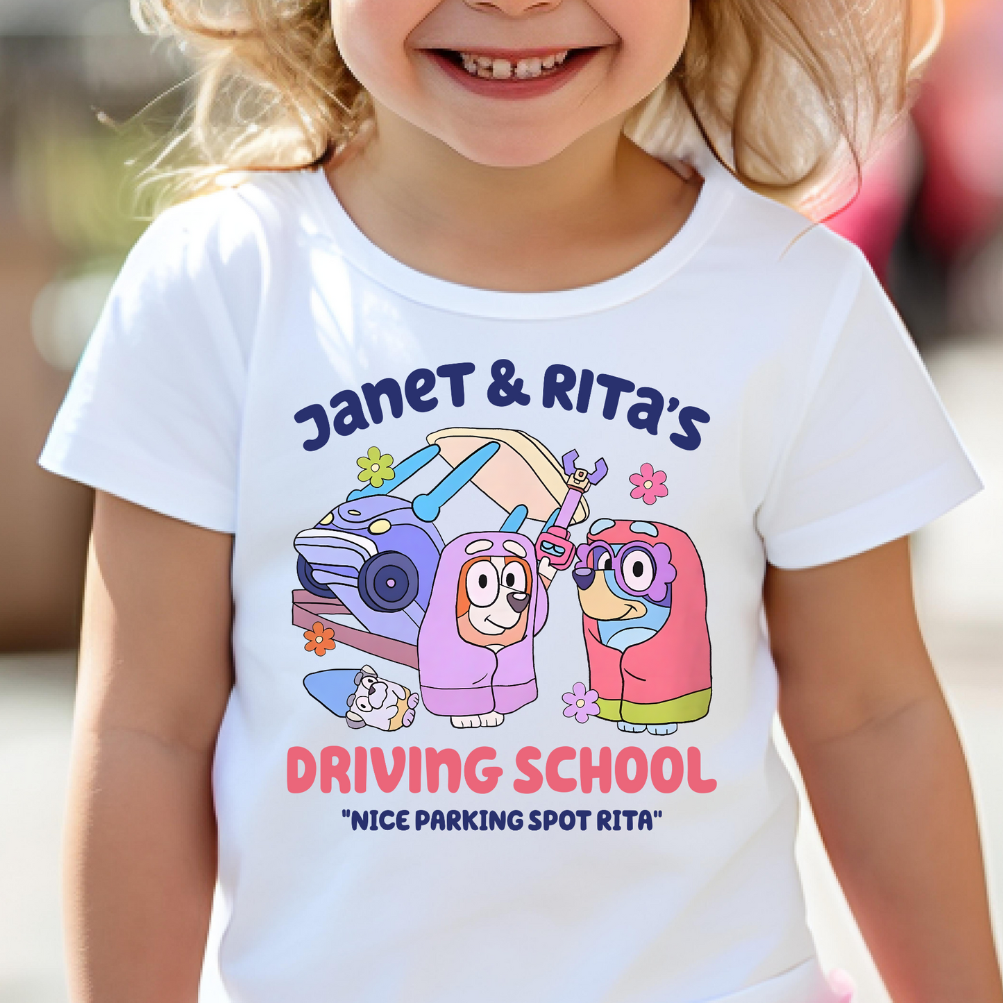 Janet & Rita's Driving School (Bluey) Full Color DTF Transfer