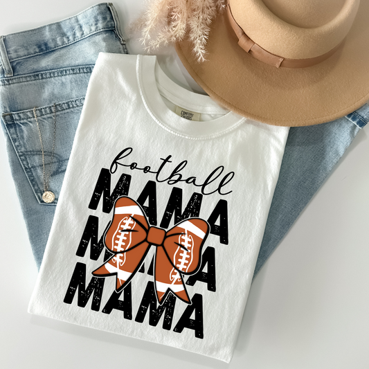 Football Mama Bow Full Color DTF Transfer