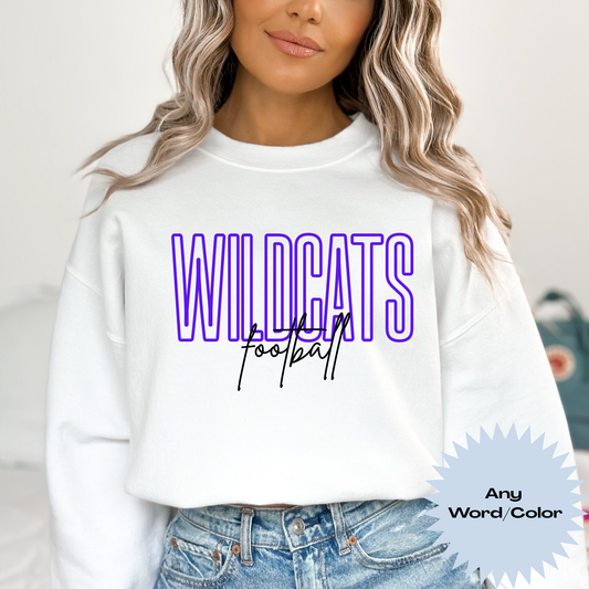 Wildcats Football Alpha (Outlined) Full Color DTF Transfer