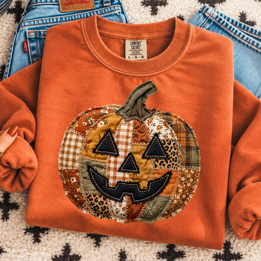 Quilted Pumpkin Full Color DTF Transfer