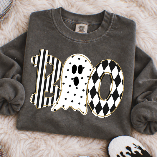 Boo (Striped - Ghost - Checkered) Full Color DTF Transfer