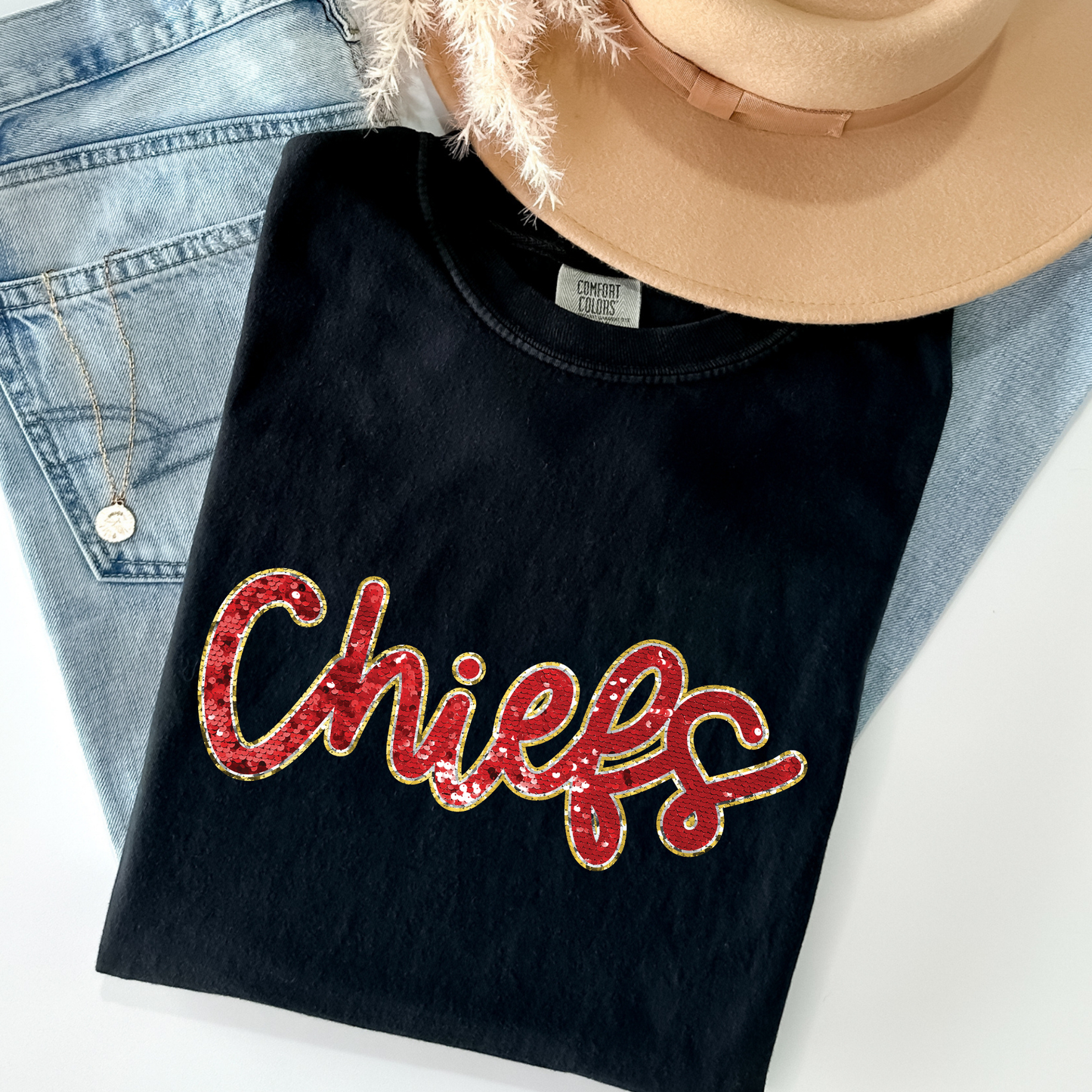 Chiefs (Faux Sequin) Full Color DTF Transfer