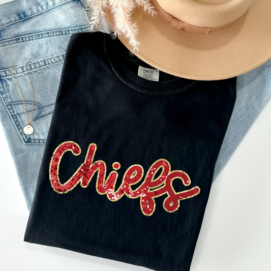 Chiefs (Faux Sequin) Full Color DTF Transfer