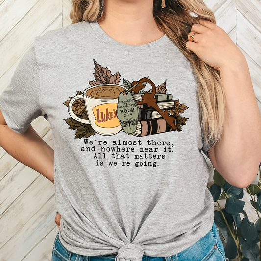 We're Almost There (Coffe/Book) Gilmore Girls Full Color DTF Transfer