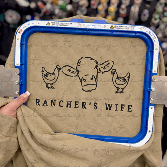 Rancher's Wife Embroidered Sweatshirt/T-Shirt