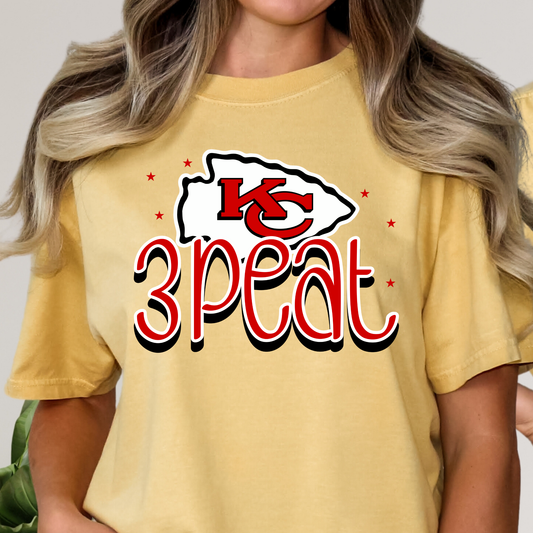 3peat Chiefs KC Full Color DTF Transfer