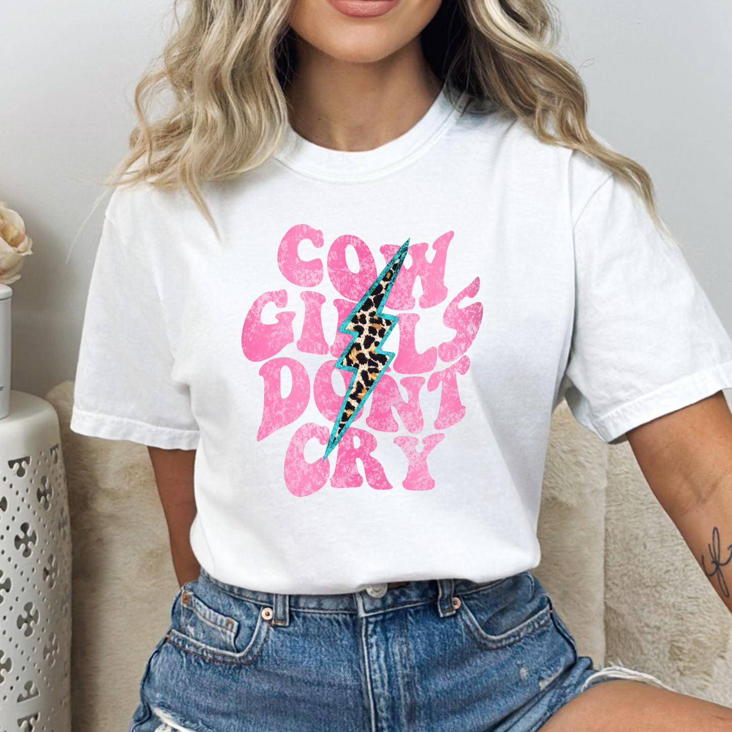 Cowgirls Don't Cry Full Color DTF Transfer