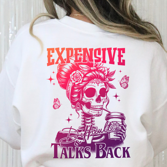 Expensive Talks Back (Ombre) Skelton Full Color DTF Transfer