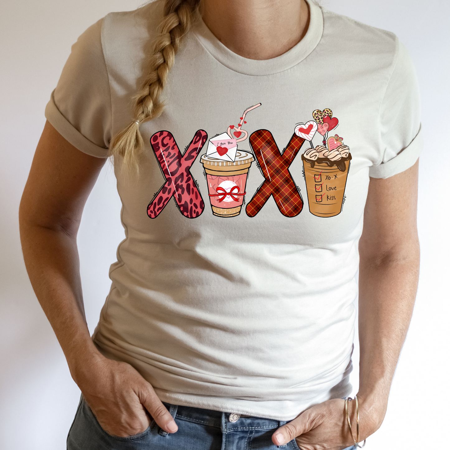 XOXO Valentine Coffee Full Color DTF Transfer