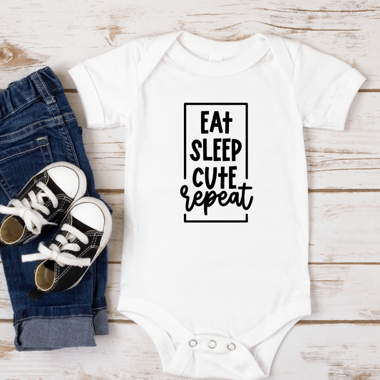 Eat Sleep Cute Repeat Full Color DTF Transfer