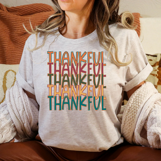 Thankful (Repeat Multi Colors) Full Color DTF Transfer