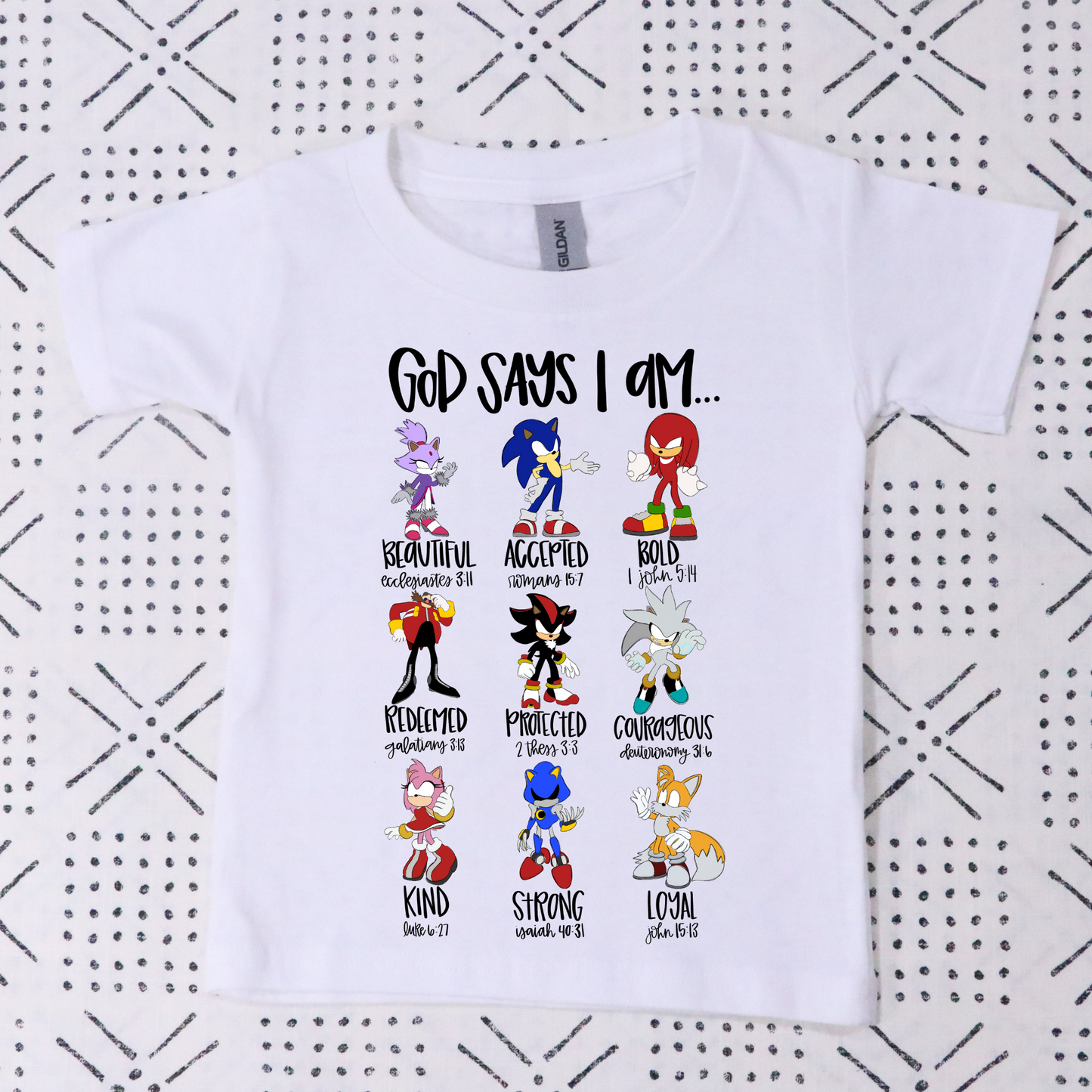 God Says I Am... Sonic Full Color DTF Transfer