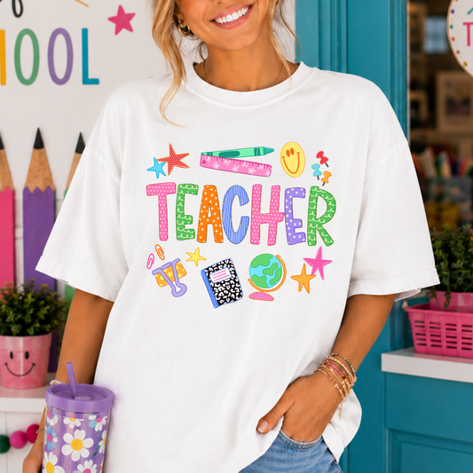 Teacher (Doodle Icons) Full Color DTF Transfer