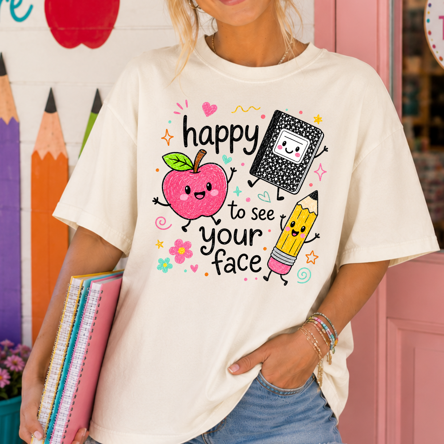 Happy See Your Face Full Color DTF Transfer