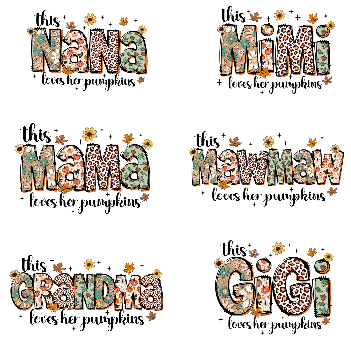This Mama (MULTI OPTIONS) Loves Her Pumpkins Full Color DTF Transfer