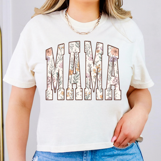 Floral Varsity Mama Full Color DTF Transfer