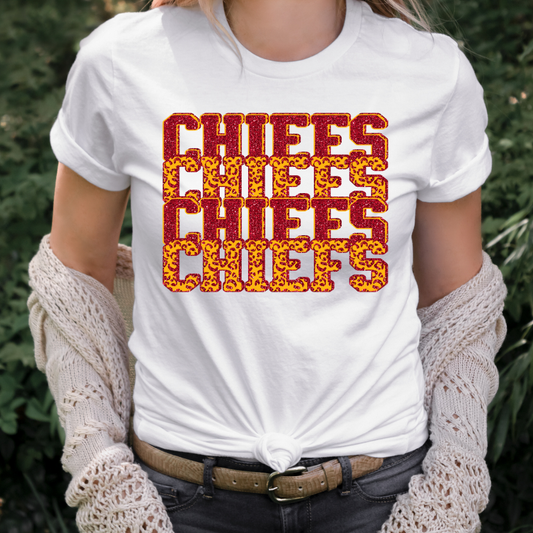 Chiefs Repeat Glitter Kansas City Football Full Color DTF Transfer