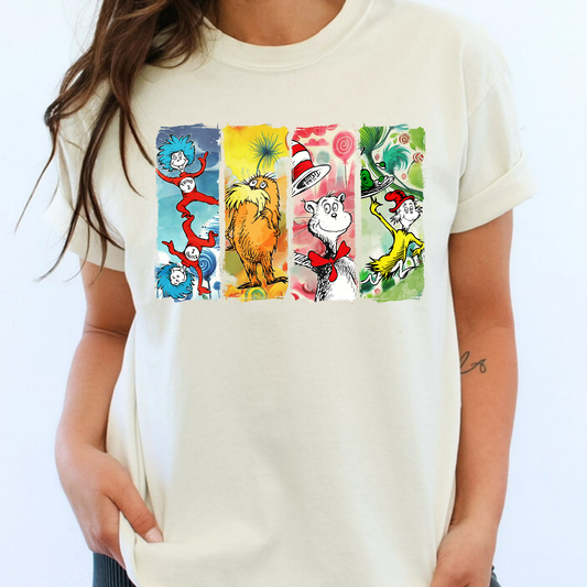 Dr. Seuss 4 pic (Read Across America Day) Full Color DTF Transfer