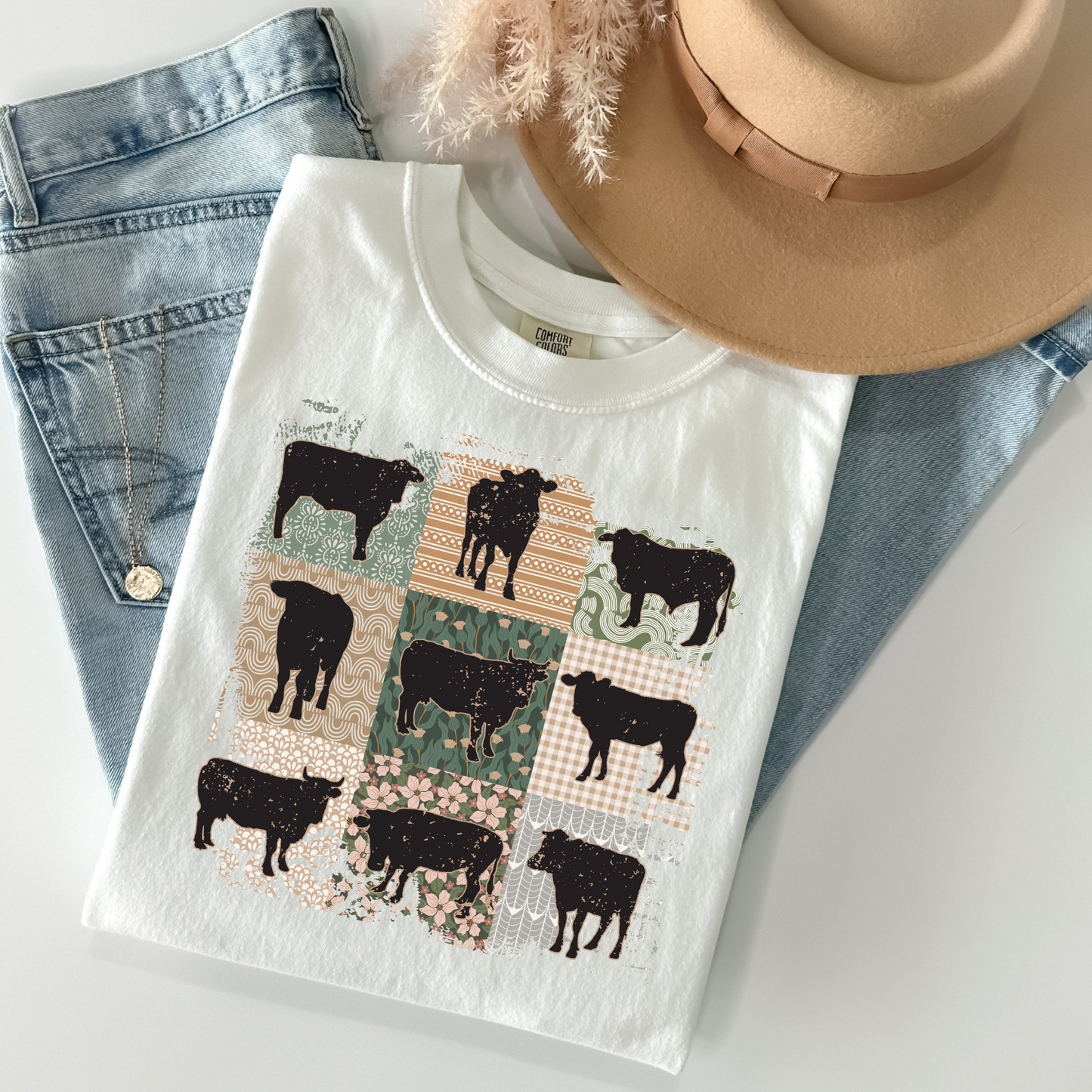 Cow Collage (Patch) Full Color DTF Transfer