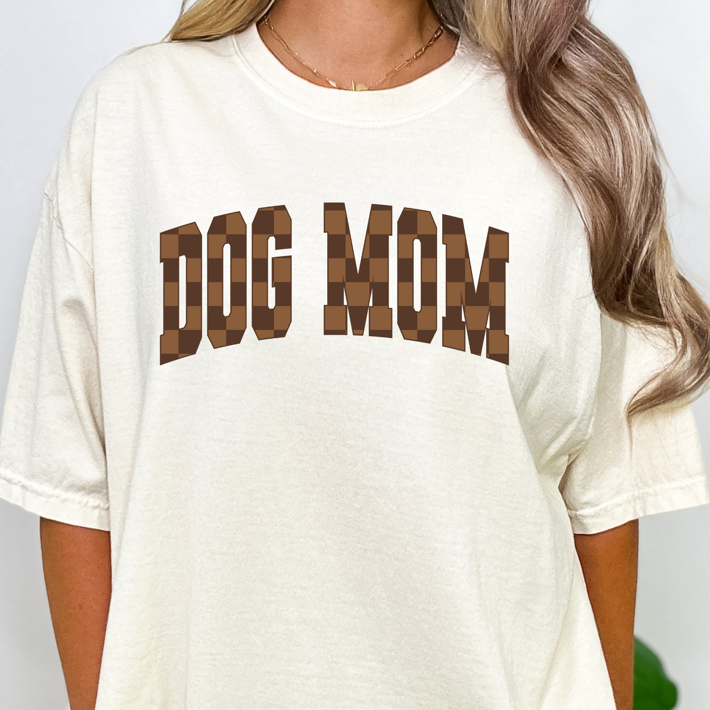 Dog Mom (Brown Checkered) Full Color DTF Transfer