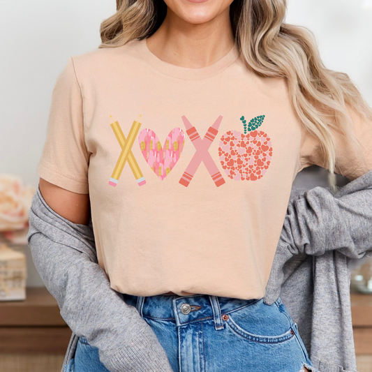 XOXO (School Supplies) Full Color DTF Transfer