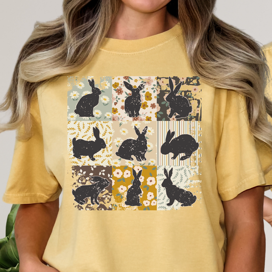 Distressed Bunny Grid Full Color DTF Transfer