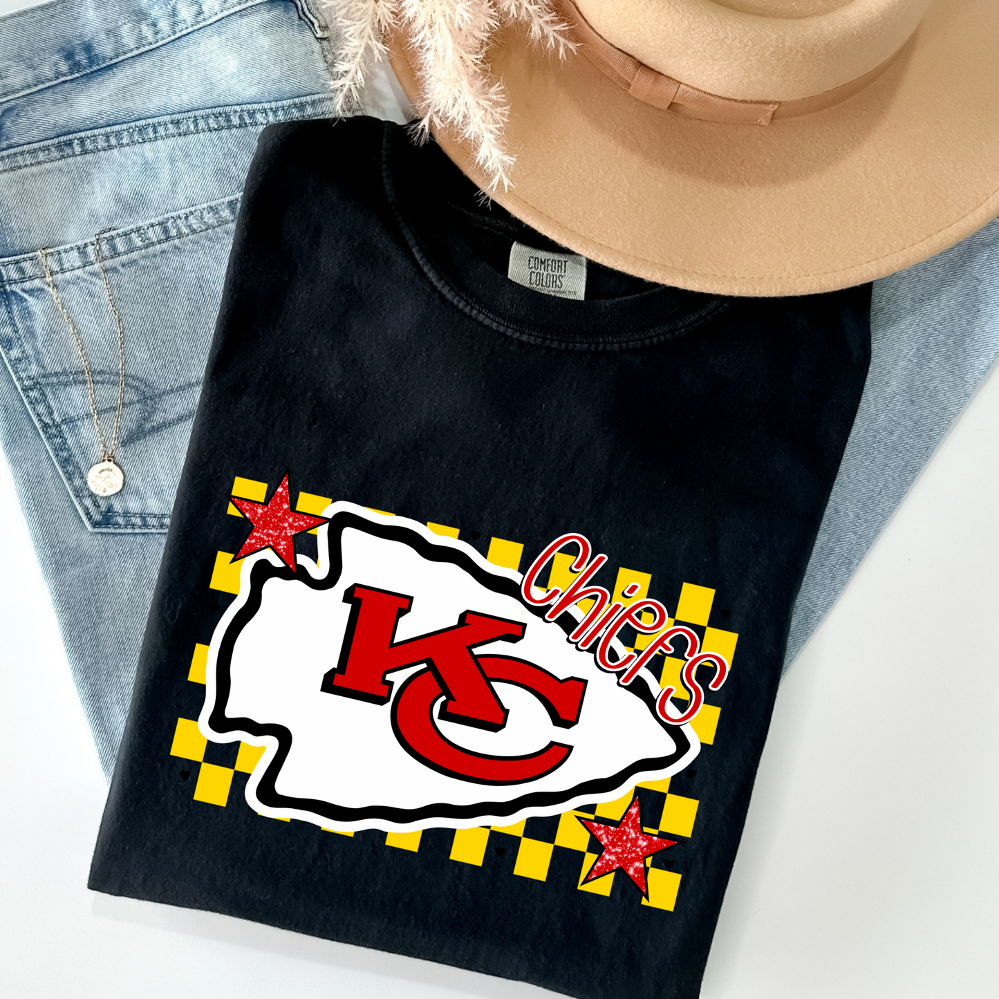 KC Chiefs Arrowhead Checkered Full Color DTF Transfer