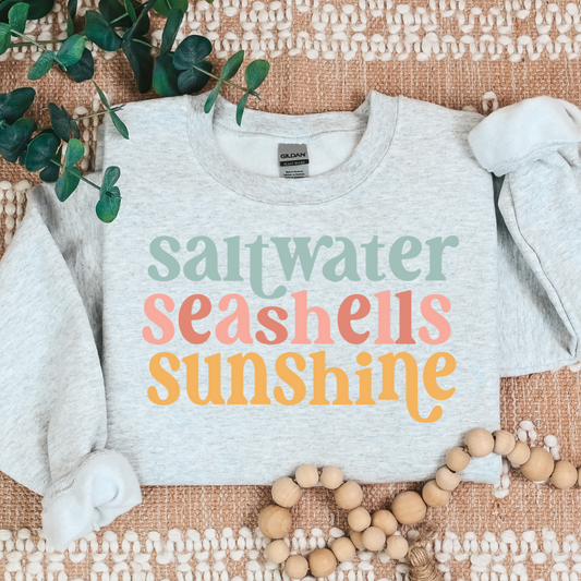 Saltwater Seashells Sunshine Full Color DTF Transfer