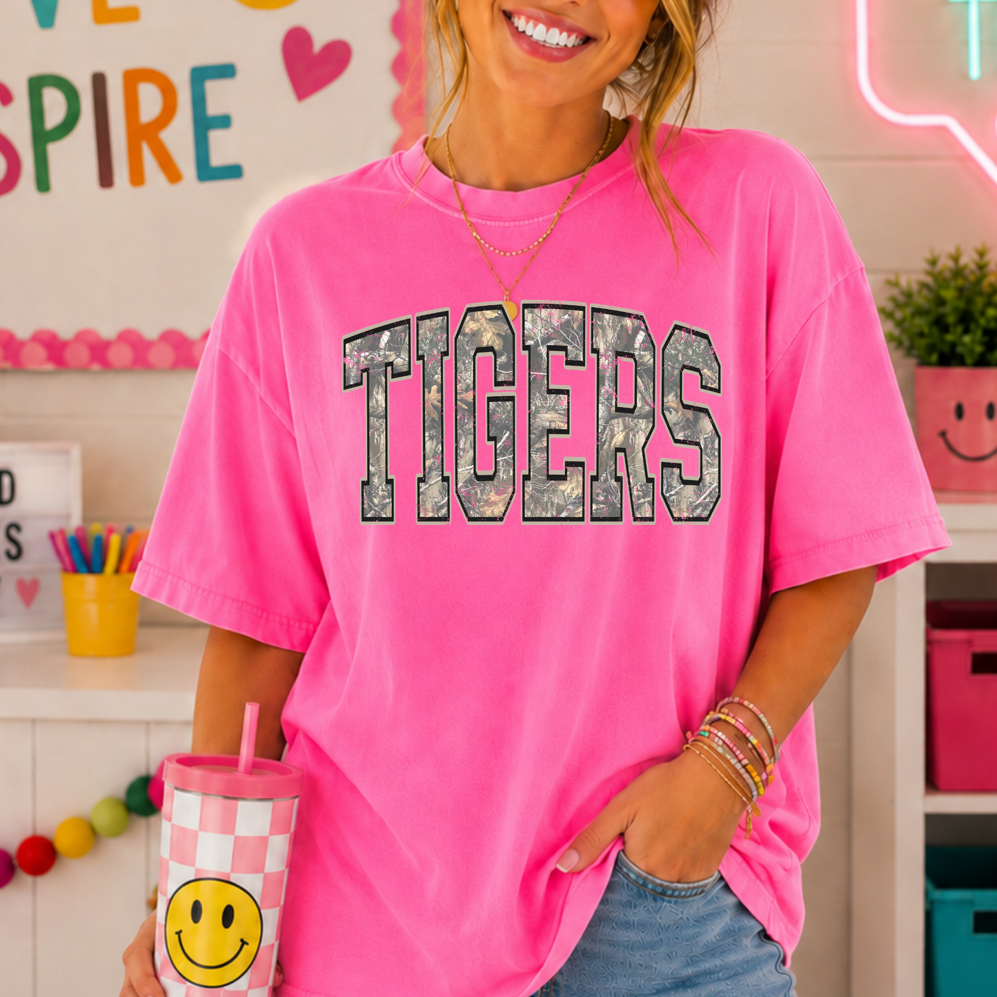 Camo Tigers Full Color DTF Transfer
