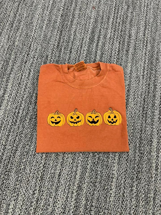 Pumpkin Faces Embroidered Sweatshirt/T-Shirt