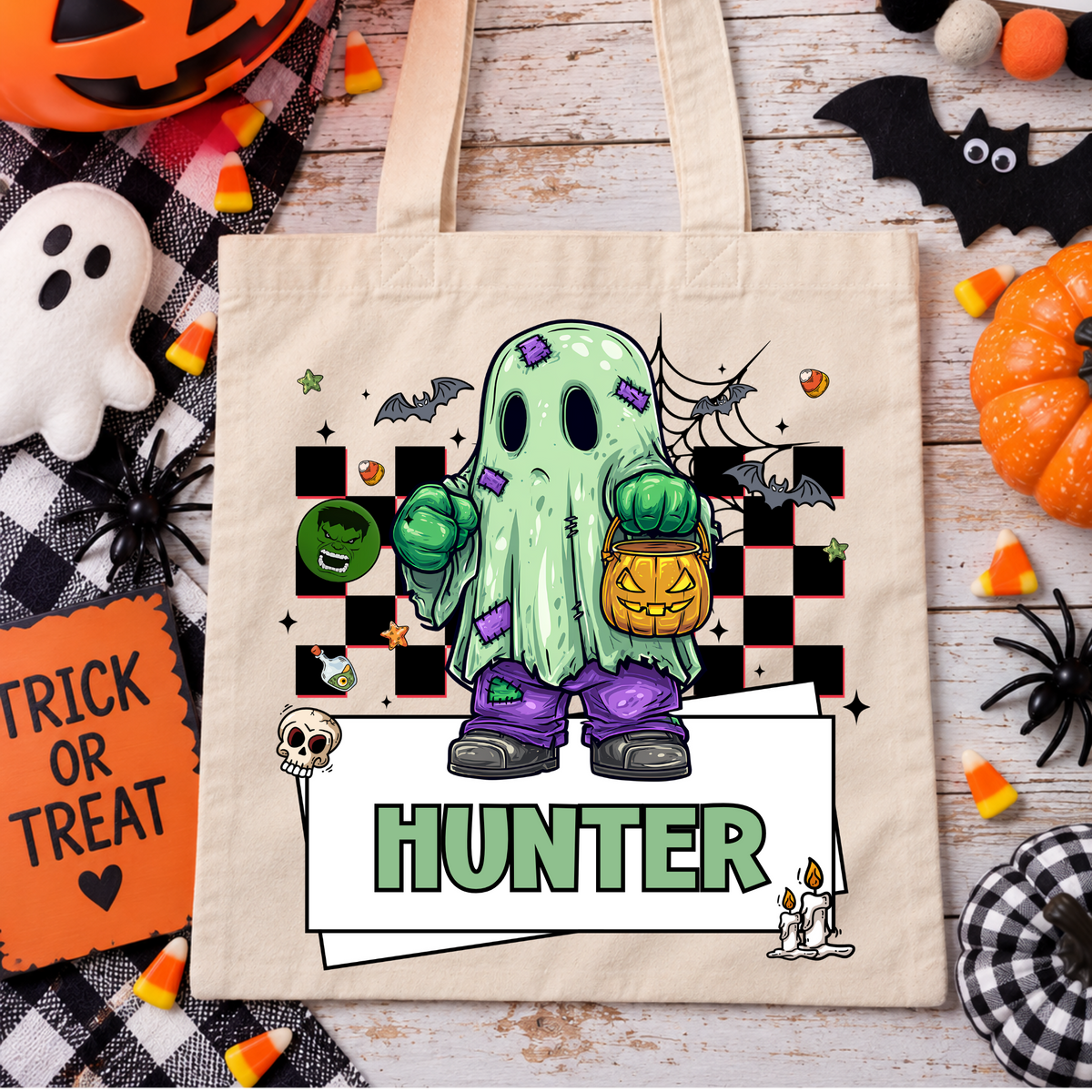 Personalized Superhero Frame (Multi Options) Trick or Treat Bag
