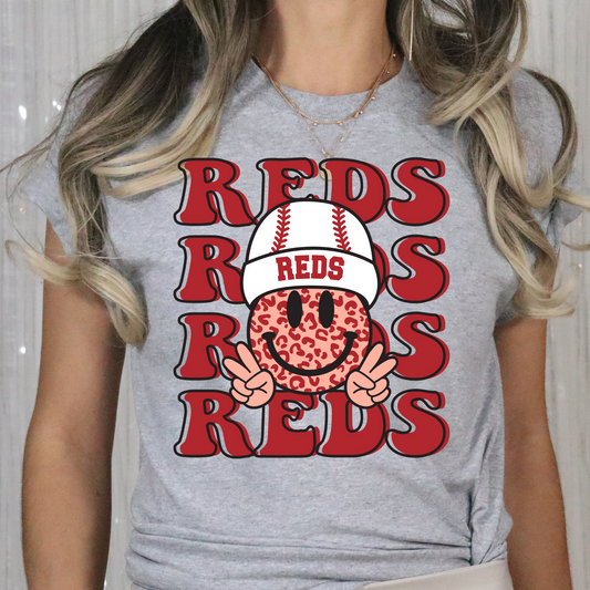 Reds Stacked (w/Smiley) Full Color DTF Transfer