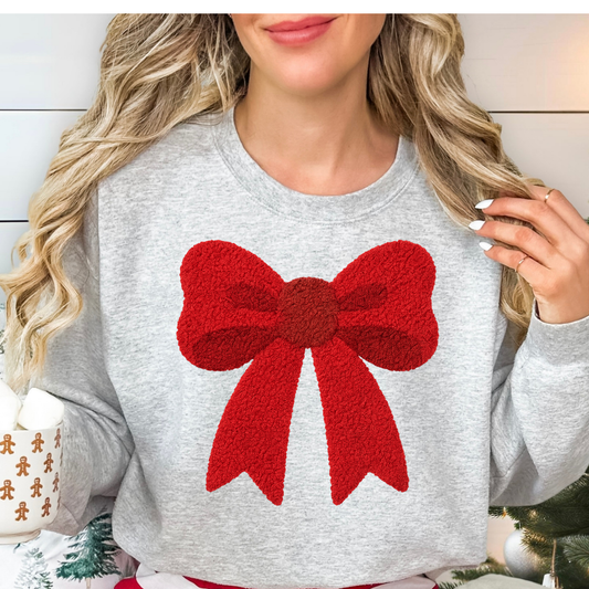 Red Christmas Bow Full Color DTF Transfer