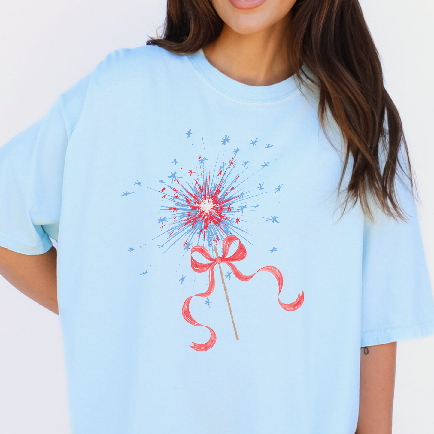 Sparkler (Firework w/ Bow) Full Color DTF Transfer