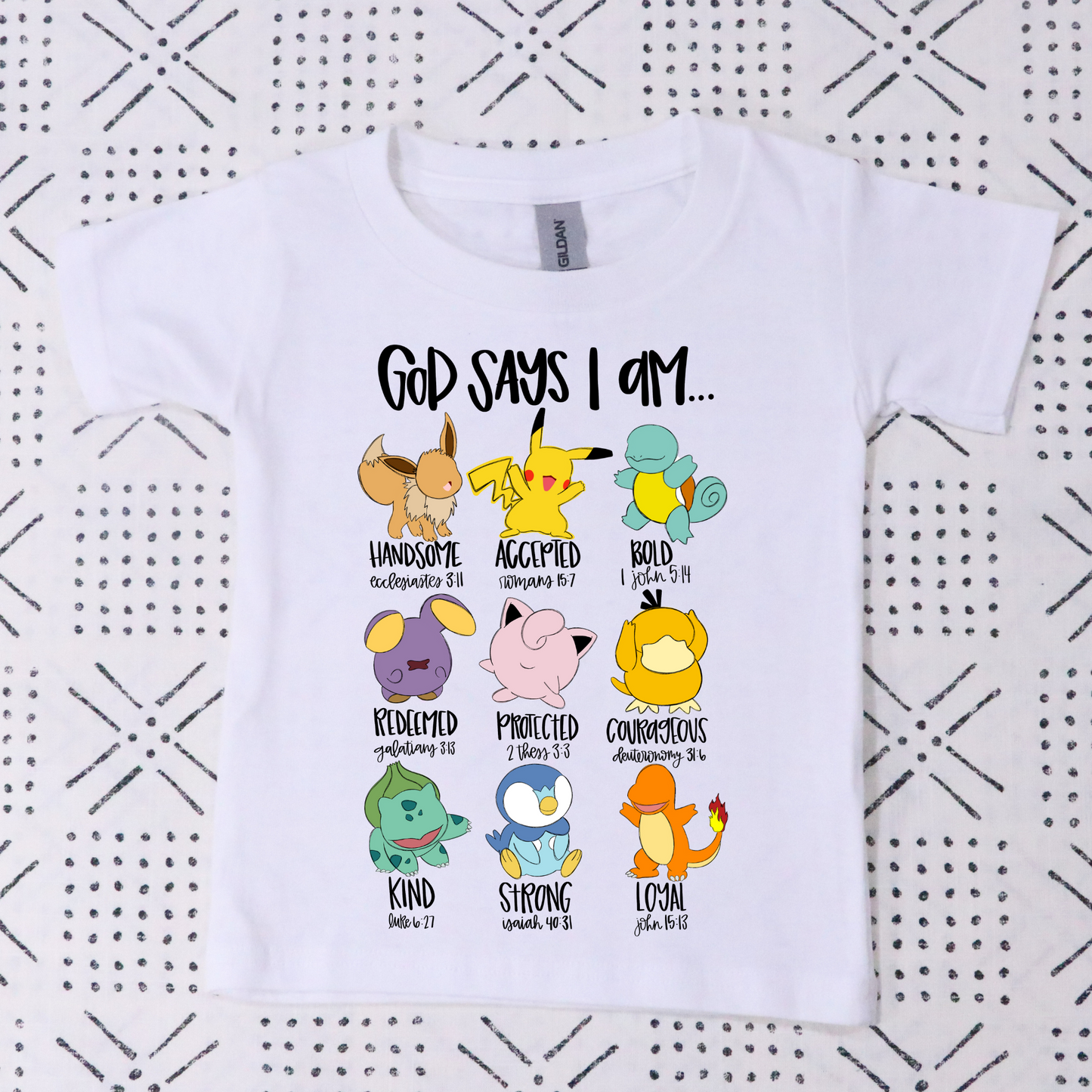 God Says I Am... Pokemon Full Color DTF Transfer