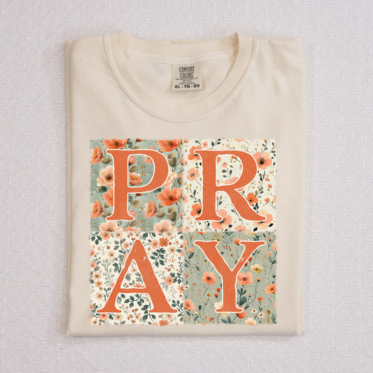 Pray Floral Boxed Full Color DTF Transfer