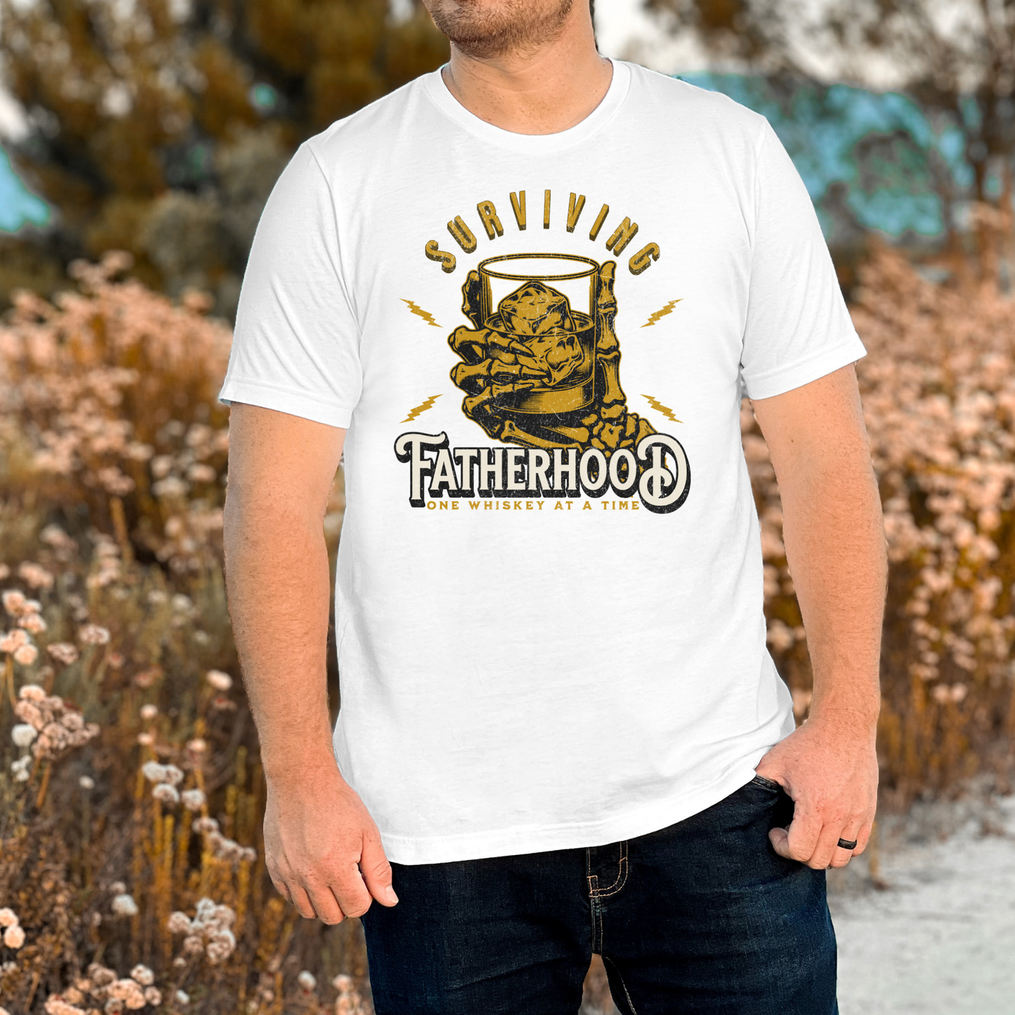 Surviving Fatherhood One Whiskey At Time Full Color DTF Transfer