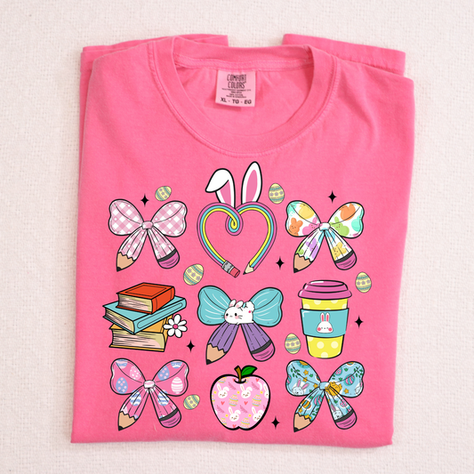 Teacher Easter Icons Grid Full Color DTF Transfer