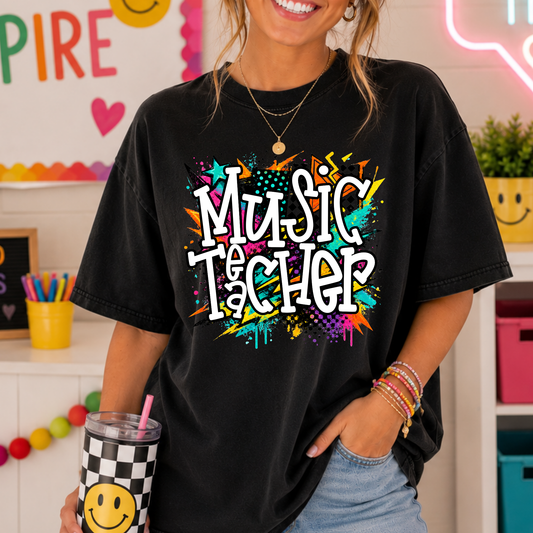 Music Teacher (Colorful Star) Full Color DTF Transfer